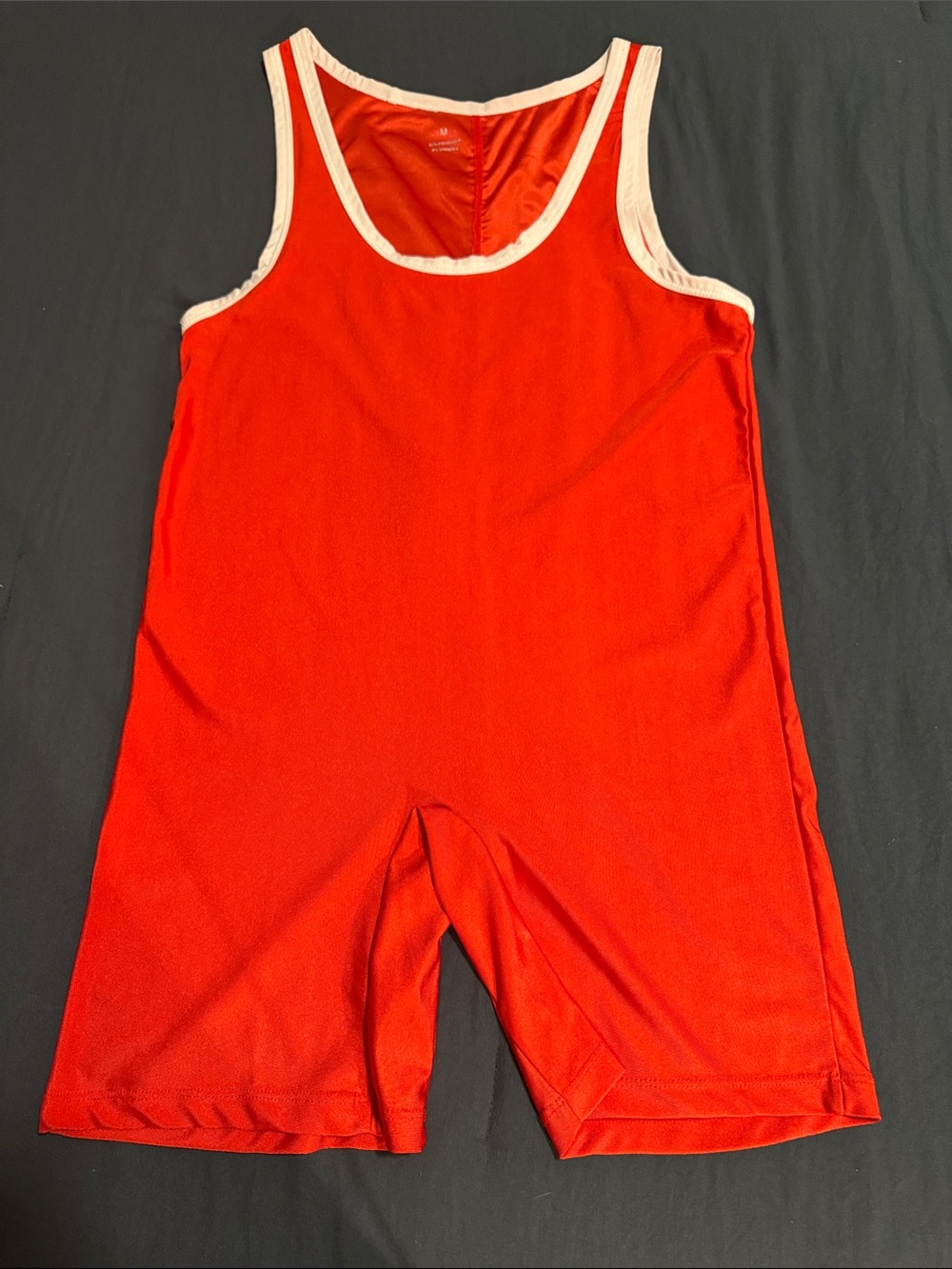 Men’s Red Athletic Singlet with White Trim Medium
